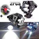 2x 125W U5 Motorcycle Cree LED Headlight Driving Fog Lights Spot Lamps + Switch