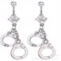 Handcuffs Belly Button Rings Crystal Rhinestone Navel Bar Body Piercing Jewelry