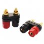 Black Connector Adapter Dual Audio Plug Terminal Banana Jack Speaker Amplifier