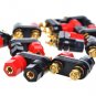 Black Connector Adapter Dual Audio Plug Terminal Banana Jack Speaker Amplifier