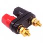 Black Connector Adapter Dual Audio Plug Terminal Banana Jack Speaker Amplifier