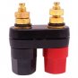 Black Connector Adapter Dual Audio Plug Terminal Banana Jack Speaker Amplifier