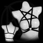 Women Black Pentagram Elastic Body Harness Handmade Fashion Dress Cage Bra