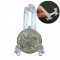 5 Mini Clear Plastic Coin Minerals Plates Cards Badge Display Easel Stand Holder