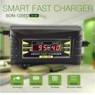 12V10A 6A Smart Car Motorcycle Lead-acid Battery Charger LCD Display EU/US Plug