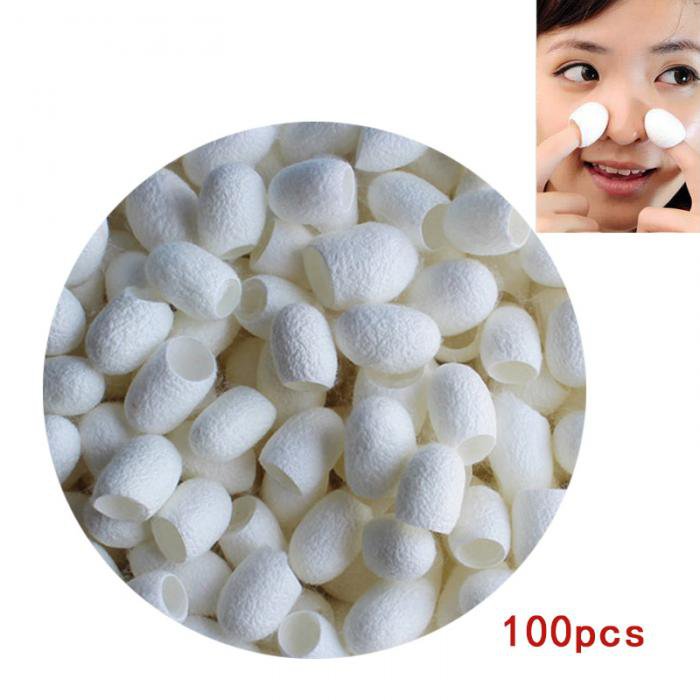 100 Pcs Silkworm Balls Purifying Whitening Exfoliating Scrub Blackhead Remover