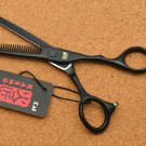 6.0&" Japan Kasho 440C Black Color Hairdressing Scissors Cutting Shears Thinning