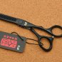 6.0&" Japan Kasho 440C Black Color Hairdressing Scissors Cutting Shears Thinning