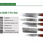 5Pcs Damascus Steel Kitchen Knife sets Professional VG10 Chef Knives Set
