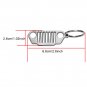 Stainless Steel Front Grille Keychain Keyring with Ring Jeep Wrangler JK JL U8