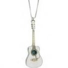 Jeffrey David Silver Acoustic Guitar Pendant Necklace
