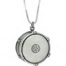 Jeffrey David Silver Snare Drum Pendant Necklace