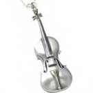 Jeffrey David Sterling Silver Violin Pendant(Silver Chain 18 Inches)