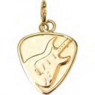 Jeffrey David 14k Gold Guitar Pick with Electric Guitar Pendant