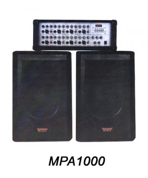 MPA1000  8 Ch powered mixer with digital delay