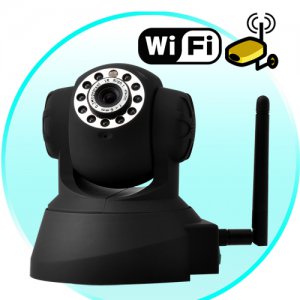 IP Surveillance Camera with Angle Control and Motion Detection (Black)