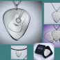 Solid Silver Plectrum Guitar Pick Necklace with Accoustic Guitar Design