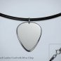 Solid Silver Plectrum Guitar Pick with Strat design.