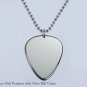 Solid Silver Plectrum Guitar Pick Necklace with Engraved Les Paul