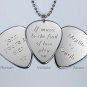 Solid Silver Plectrum Guitar Pick Necklace with Engraved Les Paul