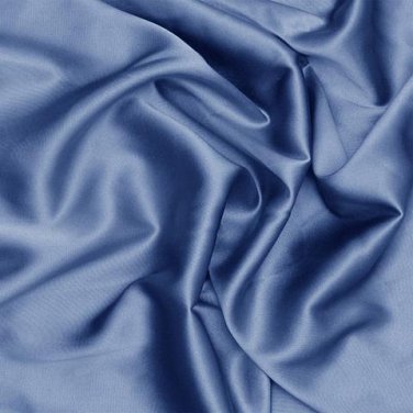 Silk Charmeuse Polo Blue 100% Grade A Fabric 19MM PER YARD