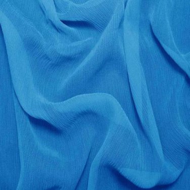 Silk Crinkle Chiffon 100% Grade A Silk  50/51" Tropical Blue