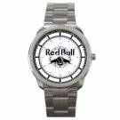 Black & White Red Bull Emblem Logo With Round SPORT METAL WATCH Best Gift