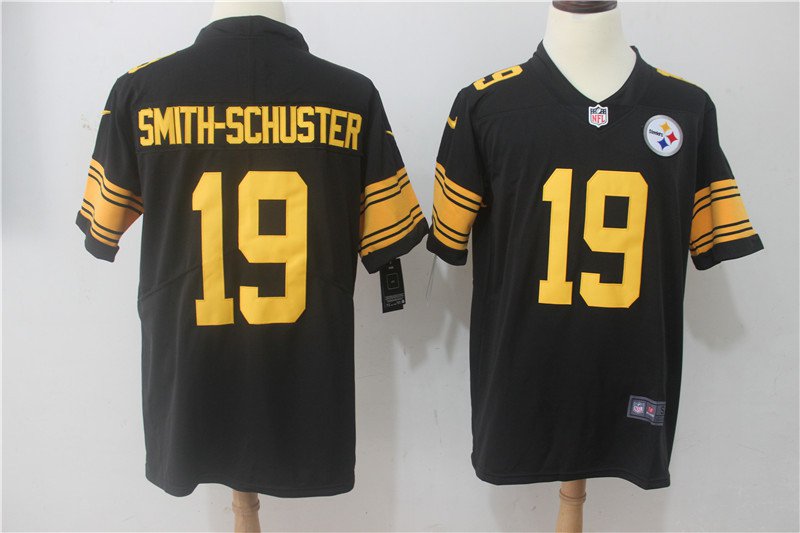 Smith Schuster #19 Men's Pittsburgh Steelers Color Rush Limited Player Jersey Black,Jersey Sale