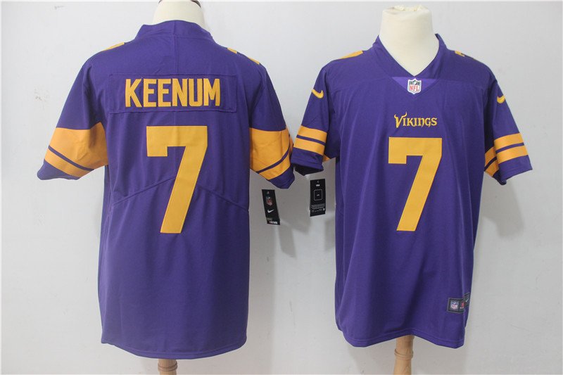 Keenum 7th Minnesota Vikings Men's Color Rush Limited Player Jersey Purple ,Jersey Sale