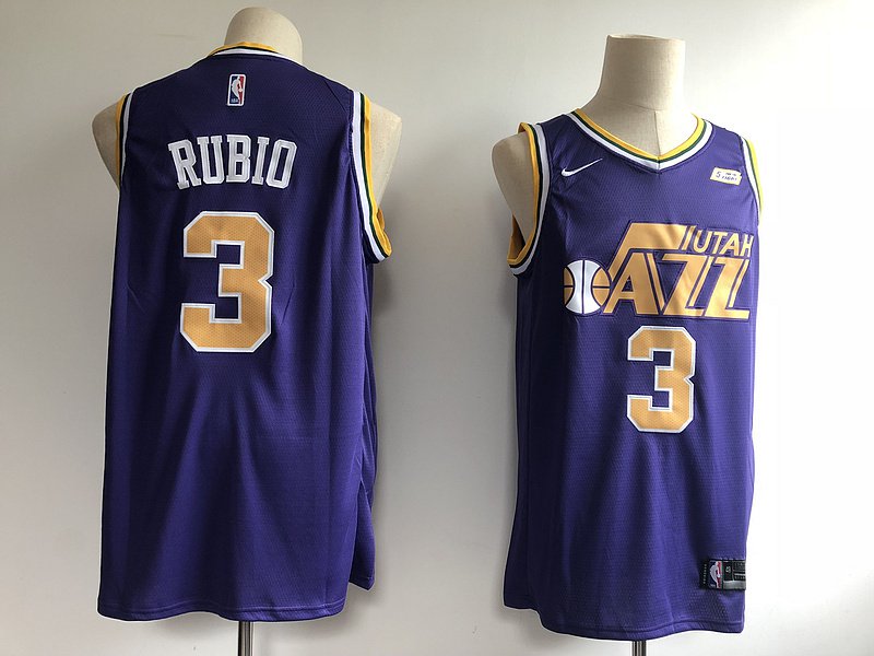 Men's Utah Jazz #3 Ricky Rubio Basketball Jersey Stitched