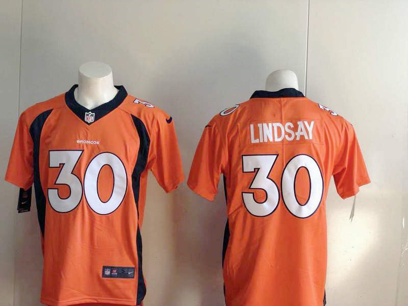 Phillip Lindsay 30th Men's Denver Broncos Orange Limited Player Jersey