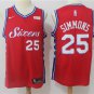 Ben Simmons 25 Men's 76ers Stitched Swingman jersey Red