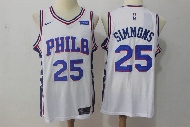 Ben Simmons 25th Philadelphia 76ers Men's White Swingman jersey Stitched