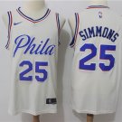 Ben Simmons Men's Philadelphia 76ers #25 Replica jersey Stitched White