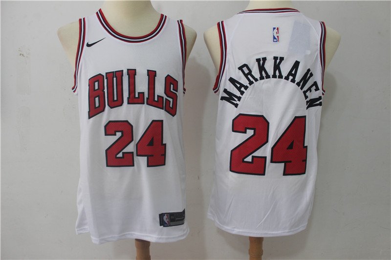 Lauri Markkanen Men's Chicago Bulls Stitched Replica Jersey White