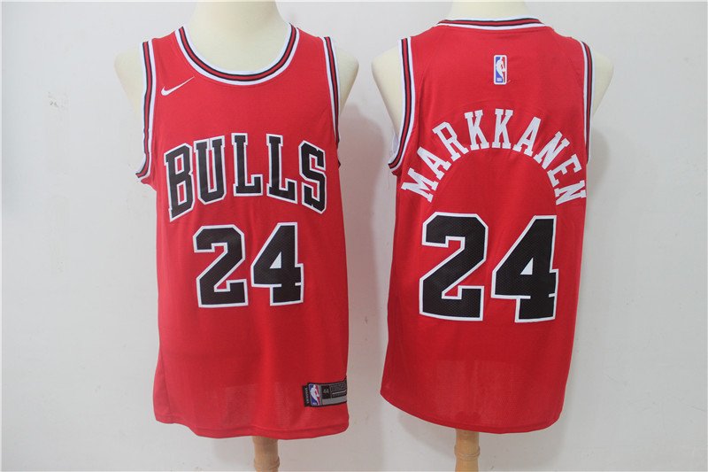 MARKKANEN 24 Chicago Bulls Men's Stitched Replica Jersey Red
