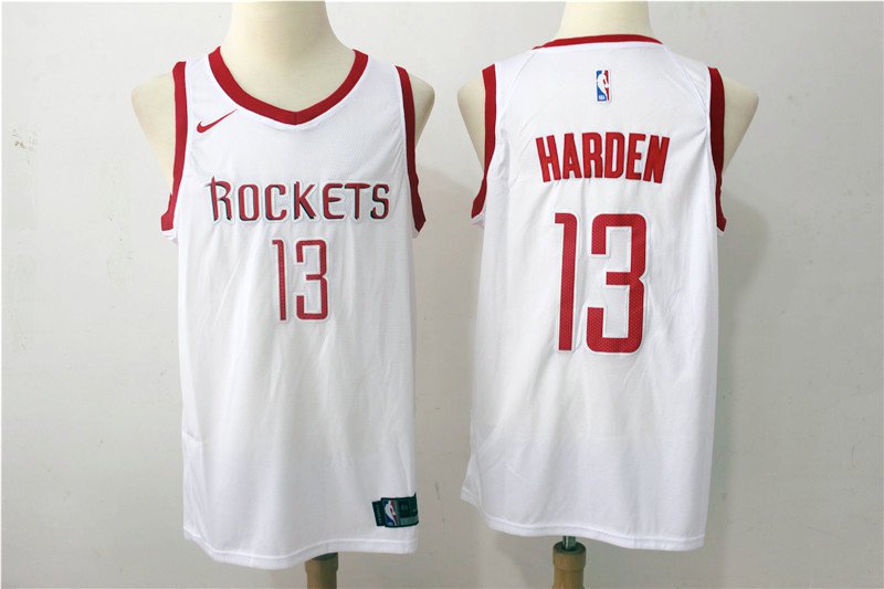 HARDEN 13 Men's Rockets Stitched Swingman Jersey White