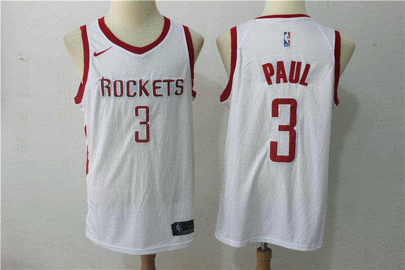 PAUL 3 Houston Rockets White Men's Swingman Jersey Stitched
