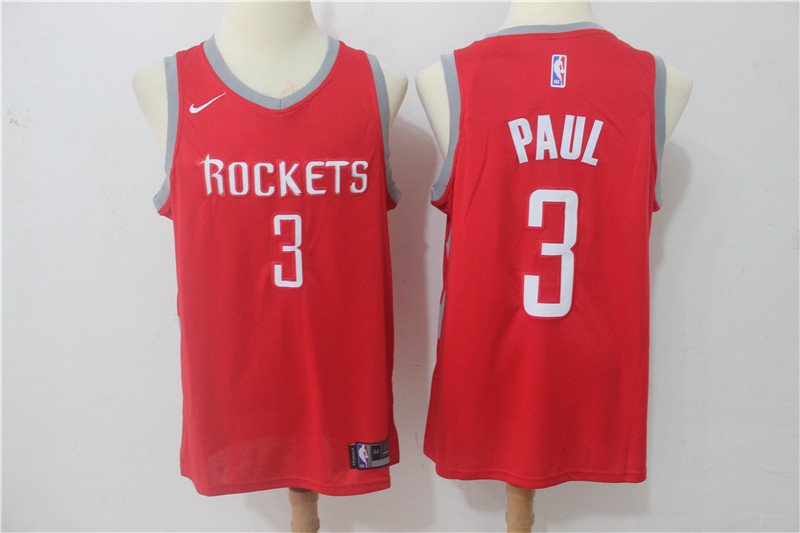 Chris Paul #3 Men's Rockets Stitched Swingman Jersey Red