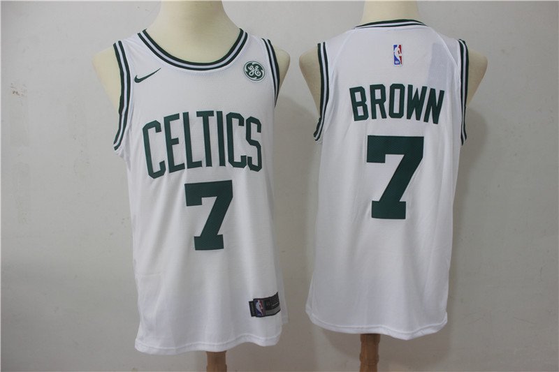 New Celtics Jaylen Brown 7 Men's White Swingman Jersey City Edition