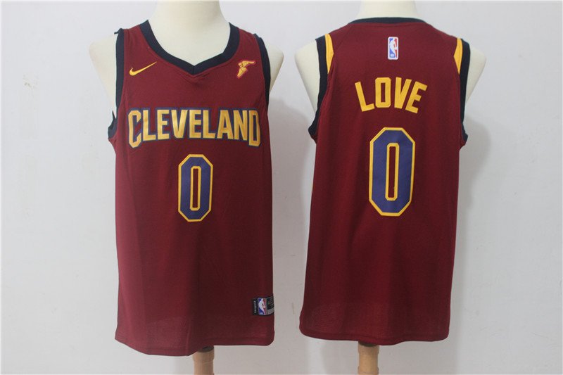 Men's Cleveland Cavaliers Kevin Love #0 Red Stitched Swingman Jersey