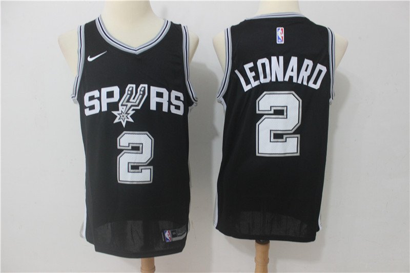 Kawhi Leonard 2 San Antonio Spurs Men's Black Stitched Replica Jersey Icon