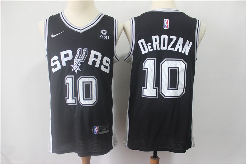 DeMar DeRozan 10 San Antonio Spurs Men's Black Stitched Replica Jersey