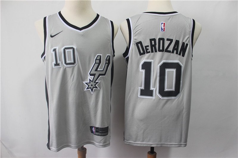 San Antonio Spurs DeMar DeRozan #10 Men's Gray Stitched Jersey Statement