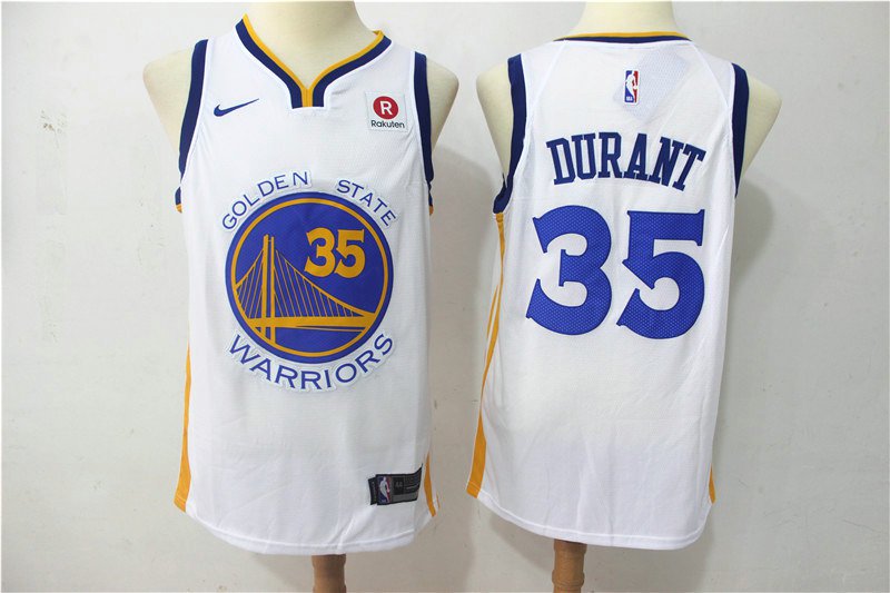 Kevin Durant 35 Men's Warriors Stitched Swingman Jersey Statement White