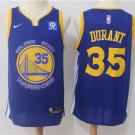 Men's Warriors #35 Kevin Durant Royal Stitched Swingman Jersey Statement