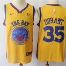 Men's Warriors Kevin Durant 35 Yellow Swingman Jersey City Edition