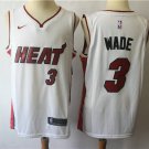 Men's Heat Dwyane Wade #3 Replica Swingman Jersey White