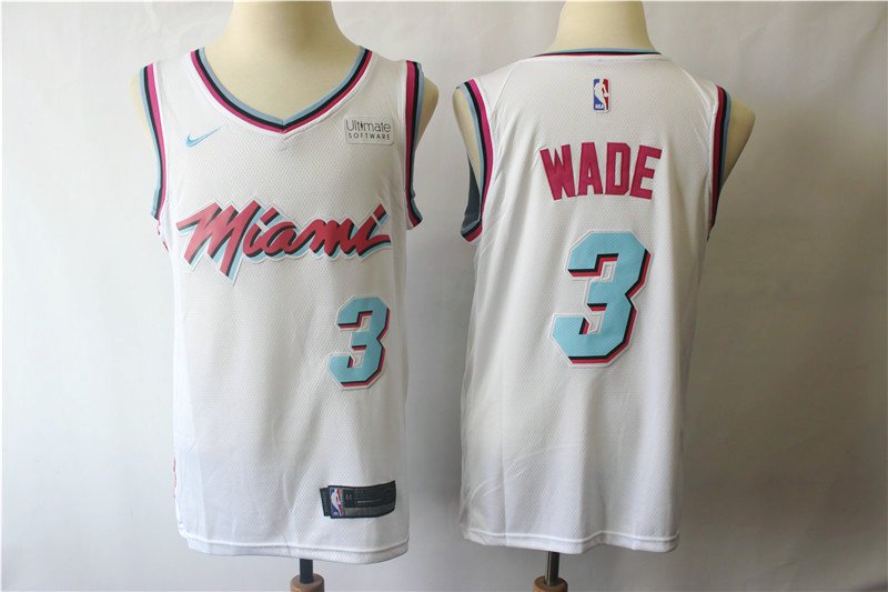 30# Dwyane Wade Men's Miami Heat Replica Swingman Jersey City Edition