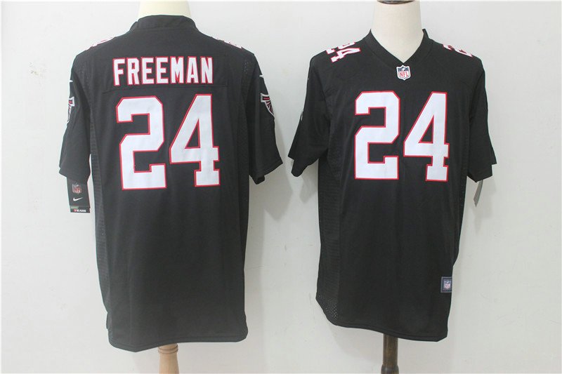 Men's Falcons #24 Devonta Freeman Stitched Game Jersey Black